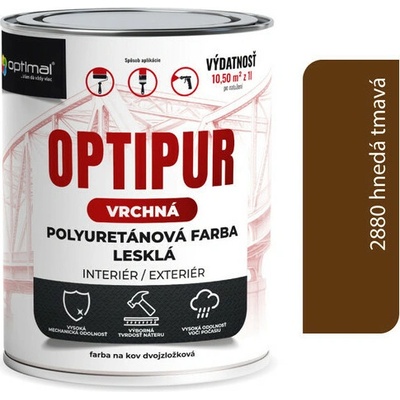 Optipur U2081 Vrchná polyuretanová farba lesklá 0,7 l hnedá tmavá