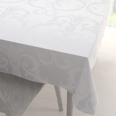 Biante Dekoračný obdĺžnikový obrus Monako PM-125 Veľký zámocký vzor biely 140x180cm
