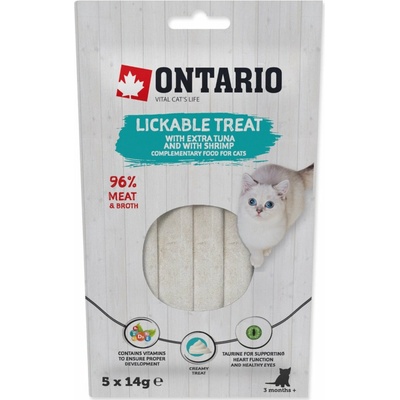Ontario pochoutka lízací extra tuniak a krevety 5 x 14 g