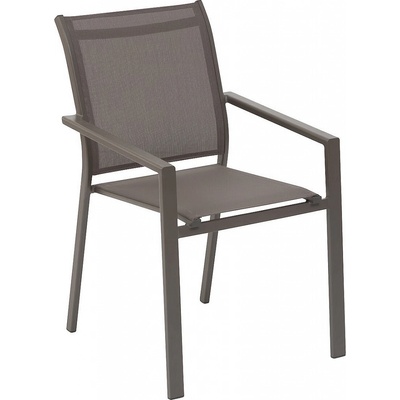 DEOKORK Hliníkové křeslo s textílií ZEUS šedo-hnědá