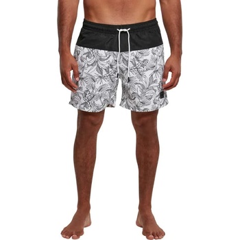 Urban Classics Бански гащета Urban classics Low Block Pattern swimming shorts - White (Jungle Pattern / Black)