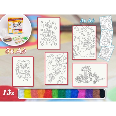 Radost v písku Sada střední PRO HOLKY 1 Barevné pískování obrázků – Zboží Dáma