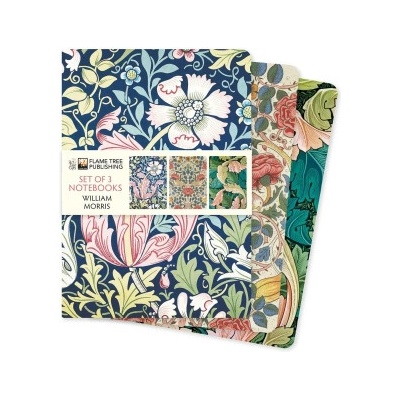 Flame Tree Publishing William Morris Set of 3 Standard Notebooks | Flame Tree Publishing