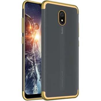 Image 1 of Xiaomi Силиконов прозрачен кейс New Electro за Xiaomi Redmi 8A, Златна гланцирана рамка, Прозрачен (6129)