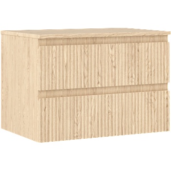 Mexen Rivel шкаф за баня под мивка, 70 см с плот, 2 чекмеджета, оребрена, дъб (91A20-07047-2-BFFC81)