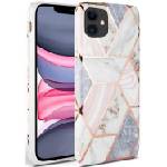 Tech-Protect Силиконов Калъф за iPhone 11, Tech-Protect Marble Case, Розов (795787714928)