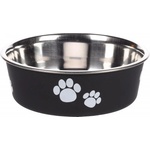 Duvoplus Flamingo Feeding and drinking bowl Kena Round Black Silver - иноксова купа за вода или храна - ЧЕРНА - размер Ø14 см / 450 мл, Белгия - 1030929