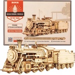 Robotime 3D drevené puzzle Parní lokomotiva Prime Steam Express 1:80 308 ks