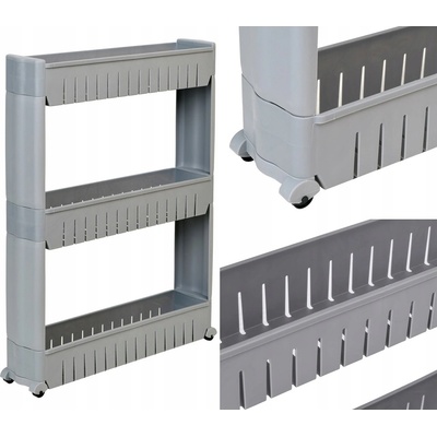 TZB Pojízdný regál na kolečkách Royala šedý