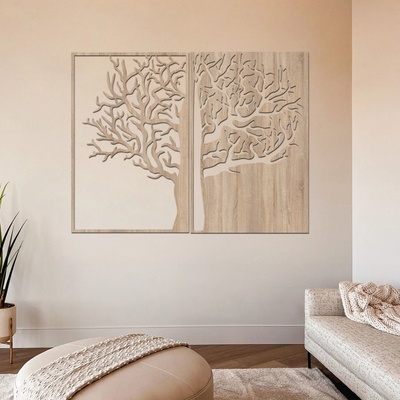 dřevo života Dřevěný strom na zeď DUALITY Zvolte barvu dekoru: Dub Sonoma, Rozměry (cm): 40x30