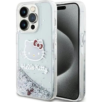 Hello Kitty Кейс Hello Kitty Liquid Glitter Charms Kitty Head за iPhone 15 Pro, сребрист (3666339186227)