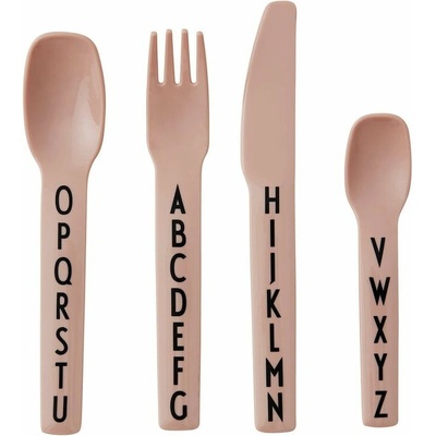 Design Letters růžových dětských příborů 4 ks