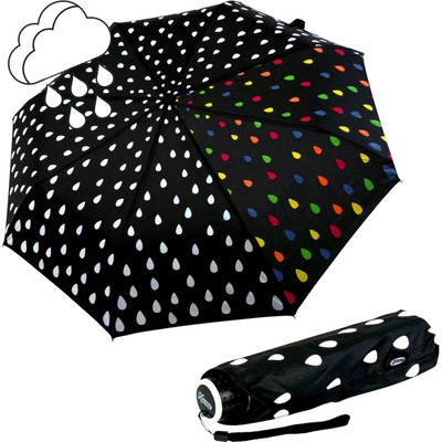 iX-brella Mini Ultra Light Raindrops dámsky dáždnik meniaci farbu