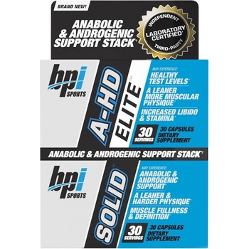 BPI Sports A-HD Elite + Solid | Ultimate Hardcore Testosterone + Hardening Stack [30 + 30 капсули]