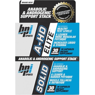 BPI Sports A-HD Elite + Solid | Ultimate Hardcore Testosterone + Hardening Stack [30 + 30 капсули]