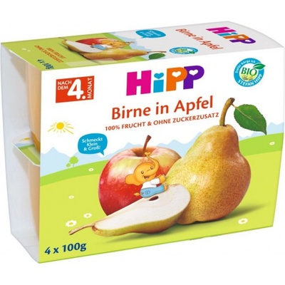Hipp BIO 100% ovocia Jablká s hrušami 4 x 100 g