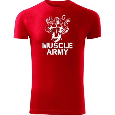 Dragowa fitness tričko muscle army team červené