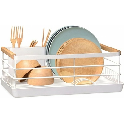 Textilomanie Kovový odkapávač na nádobí AVERO bílý – Zboží Mobilmania