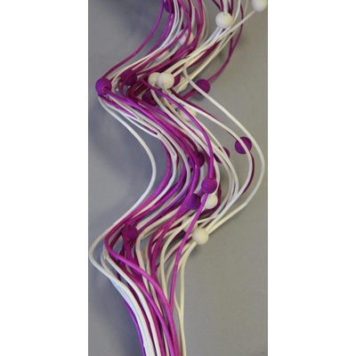 Curly ting dřevěný korálek 80cm mix bílá/fialová