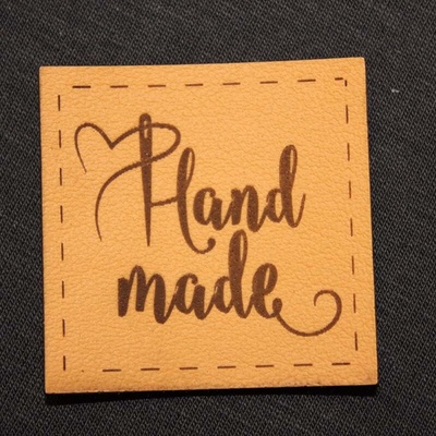 Štítok - Handmade Materiál/farba: Hnedá koženka