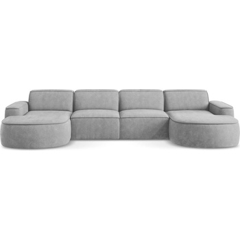 makamii Светлосив шенилов ъглов диван (U форма) Omao - Makamii (OMAO_U_61_P1_C1)