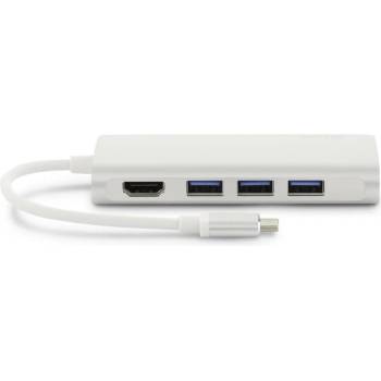 LMP Докинг станция LMP USB & Video Hub, от USB C към 3x USB A, 1x USB C, 1x HDMI, сребриста (17101)