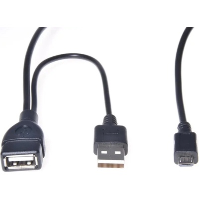 PremiumCord KUR-21 micro USB 2.0, USB A F + USB A M - Micro USB M, 1m