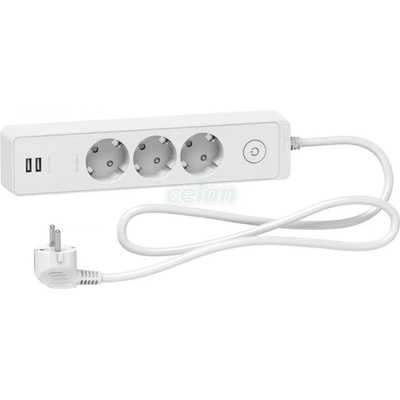 Schneider Electric 3 Plug + 2 USB 1.5 m Switch (ST943U1W)