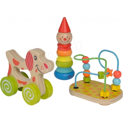 Eichhorn didaktický set Educational set labyrint skladací klaun a psík na kolieskach