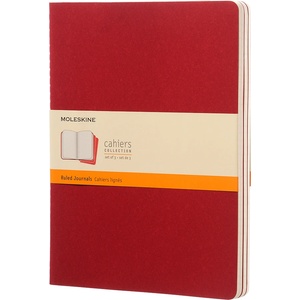 Moleskine Cahier 19x25 cm softcover red 60-sheet lined notebook (3 pcs.) (CH121)