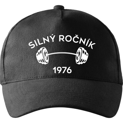 Silný ročník Letopočet 1976 so zahnutým šiltom a mosaznou sponou Čierna