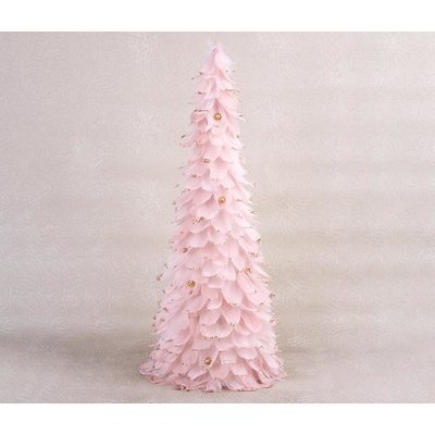 MagicHome Dekorace Stromeček z chmýří růžový 24x60 cm ST8091177