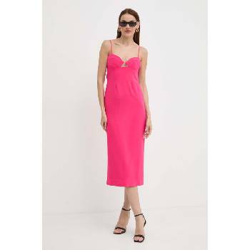 Bardot Рокля Bardot VIENNA в розово среднодълга с кройка по тялото 58558DB (58558DB.HOT.PINK)