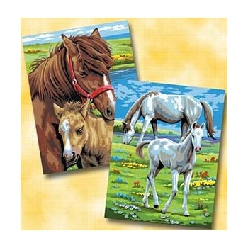 Image 1 of KSG Crafts KSG Craft - Рисуване по номера с акрилни бои - Коне