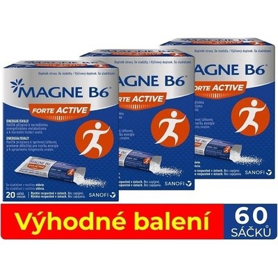 Magne B6 Forte Active 20 sáčků balení 3 ks