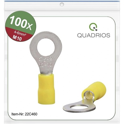 Quadrios 22C460 guľaté káblové oko Prierez=6.0 mm² Ø otvoru=10.5 mm čiastočne izolované žltá 1 sada