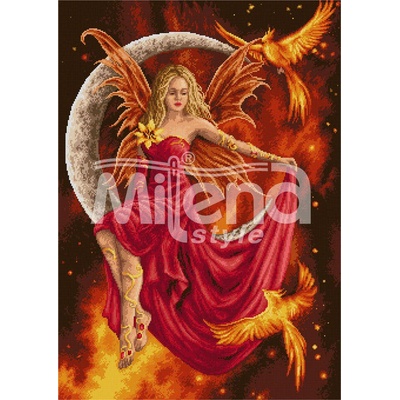 Milena Style Огнена фея - гоблен със схема конци dmc 1: 1