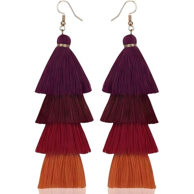 HARAHU Обици qu-32601 - Лилави kp32601 (qu-32601)