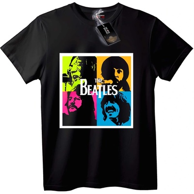 NOONEBRAND Тениска The Beatles Поп Изкуство - XL, Black