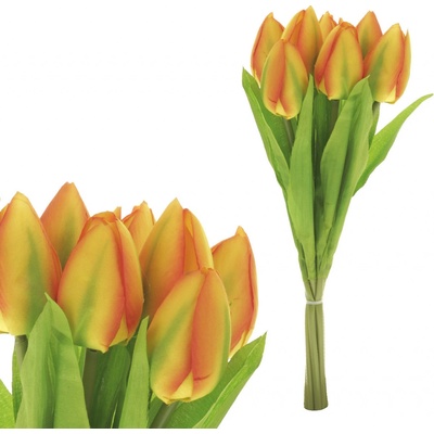 Umelá kytica Tulipán 7 kvetov, žltá, 15 x 15 x 35 cm