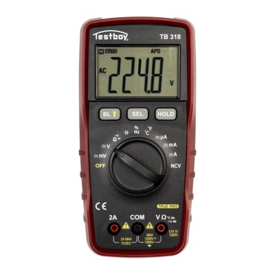 Testboy Дигитален мултицет за фотоволтаици T-RMS CAT IV 0. . . 1500Vac/dc, 0. . . 2A, LCD и звук, Testboy 318 - 4028532203184 (4028532203184)