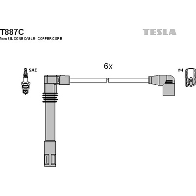 Sada zapaľovacích káblov TESLA T887C