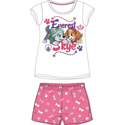 Dětské pyžamo bílá růžová Tlapková patrola Bílá Růžová