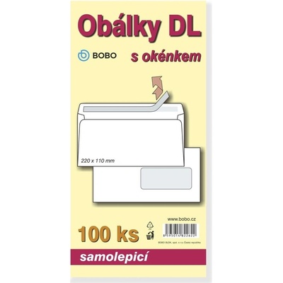 Obálky DL samolepicí s okénkem (bal. 100ks)