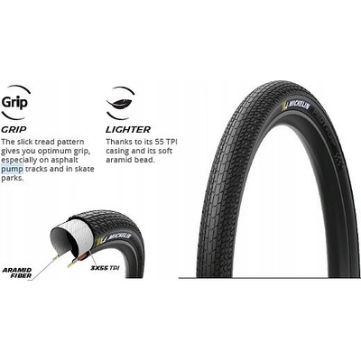 Michelin Plášť Pilot Pump Competition Line - 20x1.70 44-406 Cerná žlutá Nál