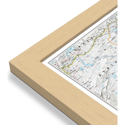 National Geographic Irák - nástěnná mapa Classic 66 x 76 cm Varianta: mapa v dřevěném rámu, Provedení: Pegi přírodní