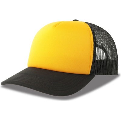 Atlantis Headwear Rapper-S 5 panelová Trucker COT33026298399-yellow/blac Žlutá/černá