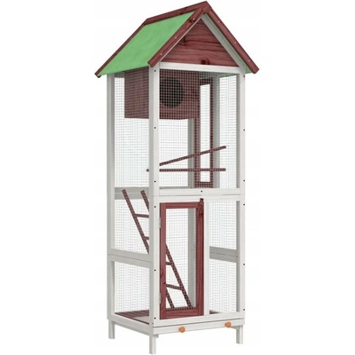 VidaXl Klec pro ptáky mokka 60x58 5x160 cm masivní borovicové dřevo