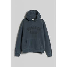 Woolrich Garmet dyed logo hoodie modrá