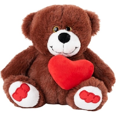 Амек Тойс Плюшена играчка Амек Тойс - Мече със сърце, кафяво, 19 сm (030109-3)